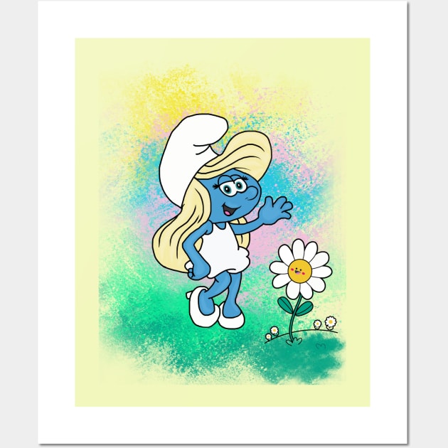 Smurfette Waving - Smurfs Wall Art by By Diane Maclaine